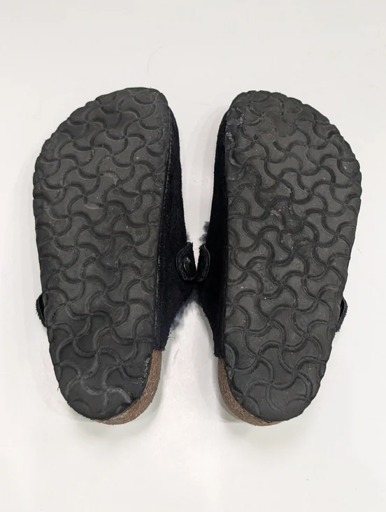 Birkenstock 38 Shearling Boston Clogs Navy Blue Suede Women's 7, Men's 5 - Picture 10 of 10
